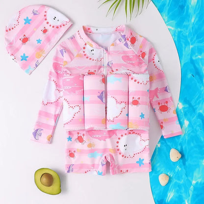 Children’s Cartoon Buoyancy Swimsuit One Piece Swimwear for Boys & Girls