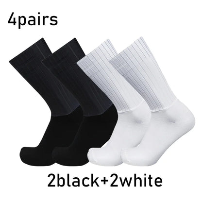 4 Pairs Anti Slip Silicone Cycling Socks
