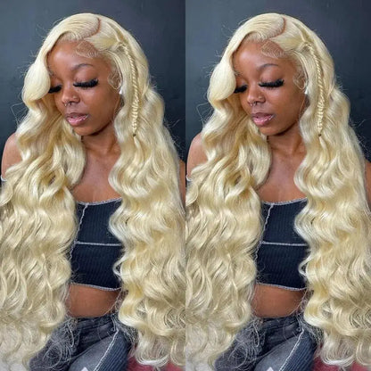 Women's 38 Inch 613 Blonde Body Wave HD Lace Front Human Hair Wig
