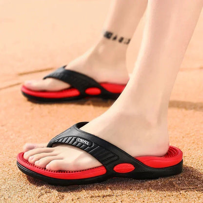 Men’s Massage Flip Flops Breathable Summer Beach Sandals Size 46