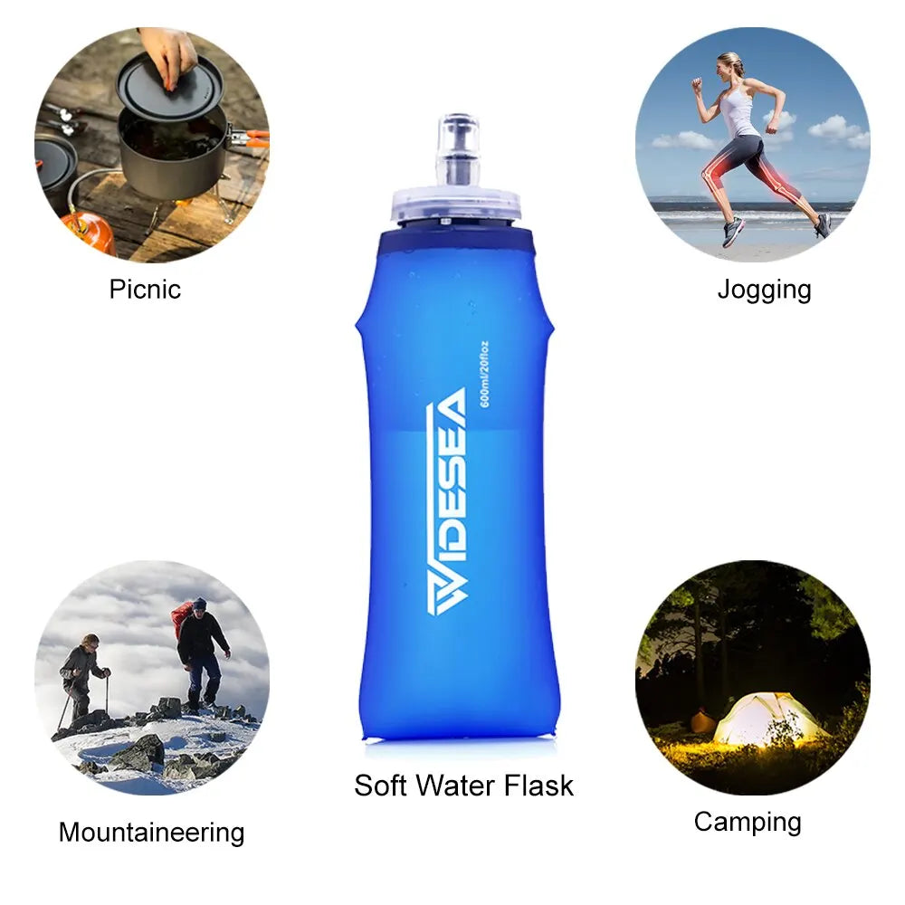 Widesea 600ml BPA Free Collapsible Soft Flask Water Bottle