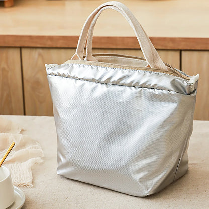 Canvas Insulated Lunch Tote Bag with Zipper for Travel & Picnics