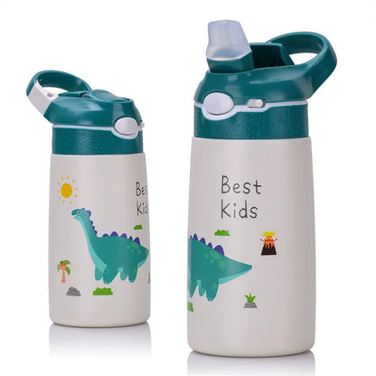400ml Kids 316 Stainless Steel Thermos Bottle with Straw