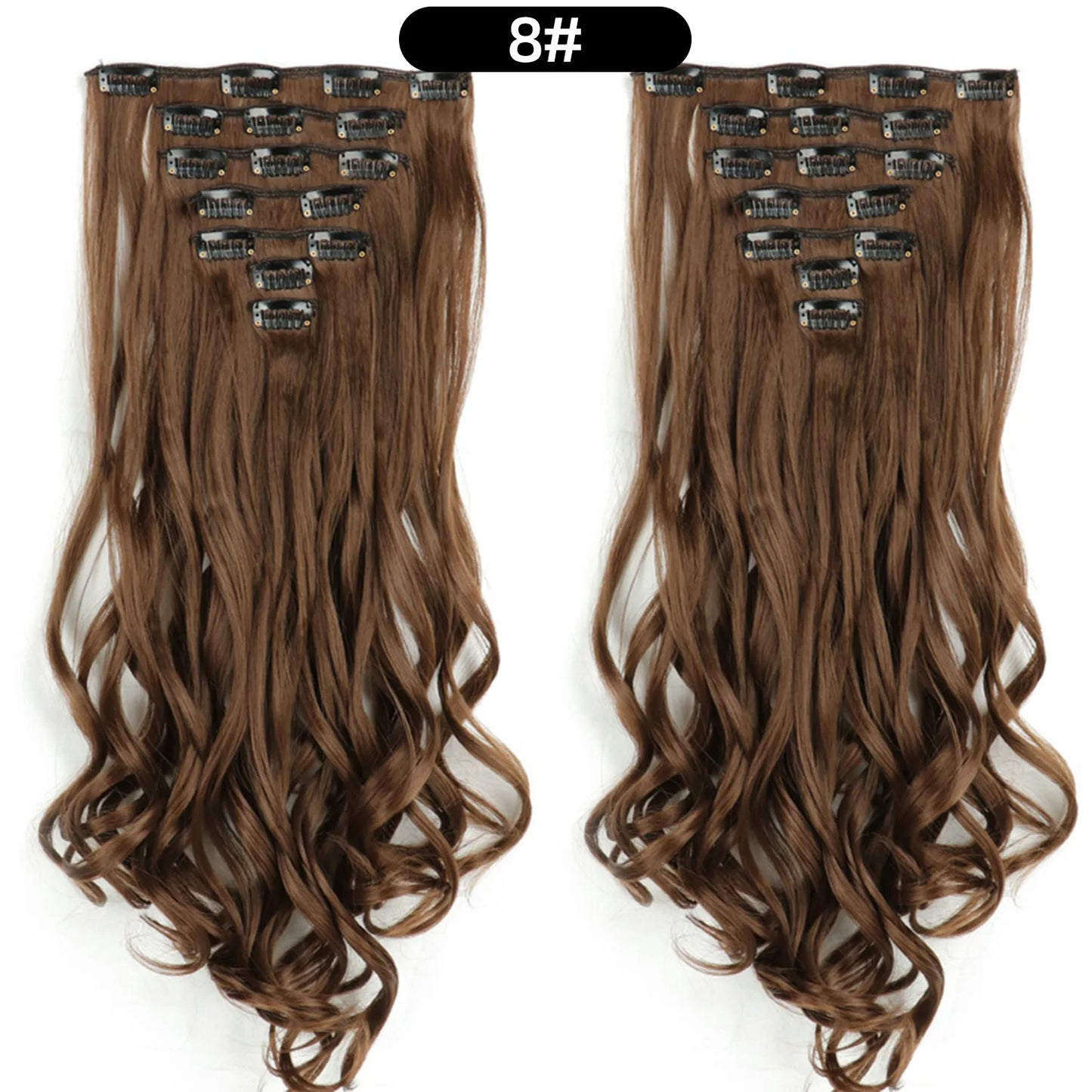 22 Inch Curly Wavy Clip In Hair Extensions 7PCS