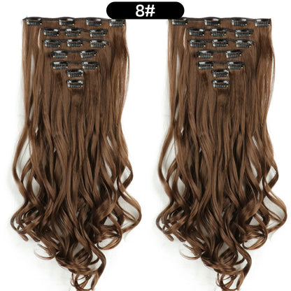 22 Inch Curly Wavy Clip In Hair Extensions 7PCS