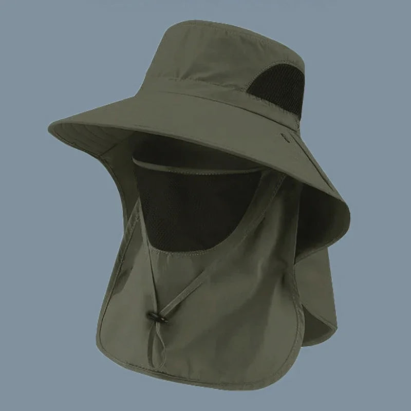 Unisex UV Protection Fishing Sun Hat with Neck Flap