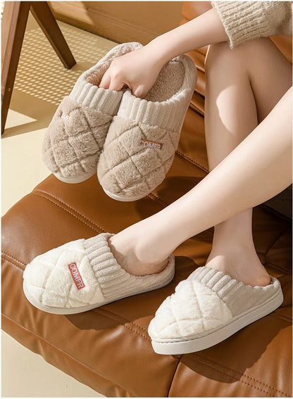 Soft Plush Winter Home Slippers for Men & Women Non Slip Indoor Shoes