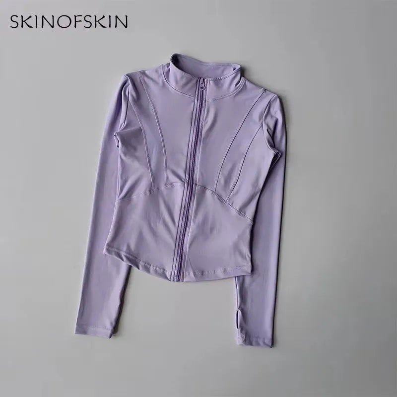 Women's Quick Dry Zip Long Sleeve Fitness Jacket