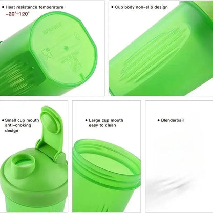 400ml BPA Free Protein Shaker Bottle with Mixing Ball
