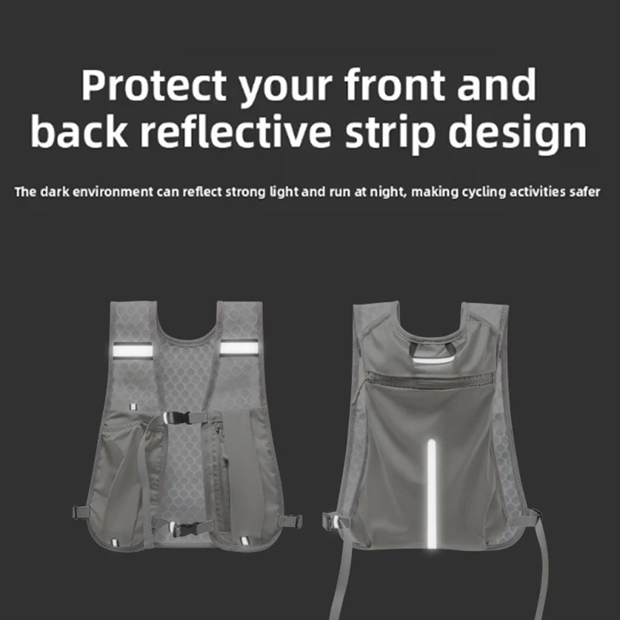 Lightweight Reflective Running Hydration Vest with Phone Pocket