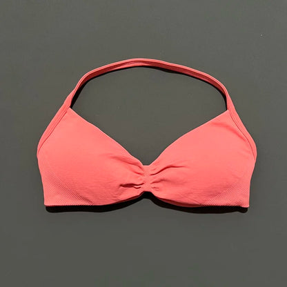 HISTELLO Women's High Support Strappy Halter Sports Bra