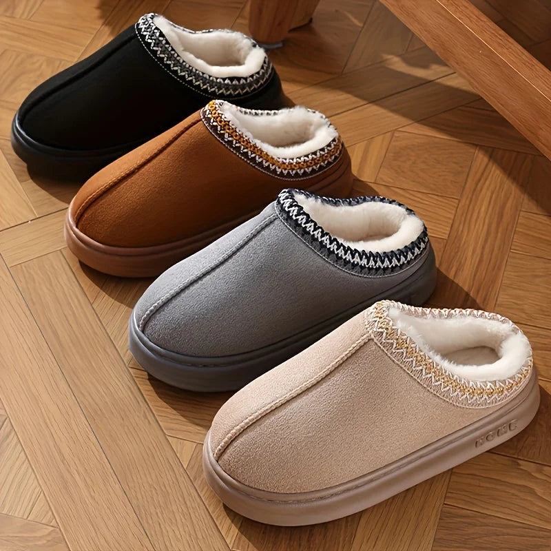 Women’s Warm Lined Winter Slippers Soft Sole Indoor Outdoor Shoes