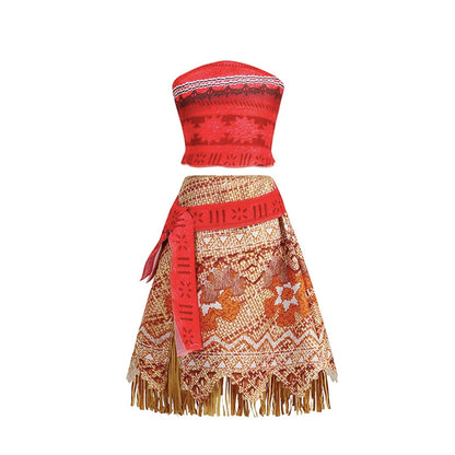 Girls Moana 2 Princess Costume Dress with Necklace