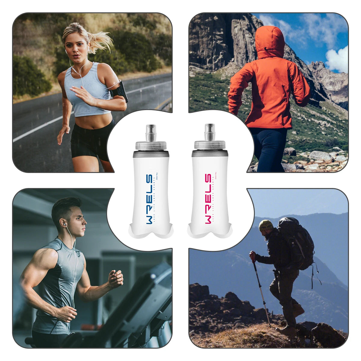Collapsible Soft Sports Water Bottle for Running and Hiking