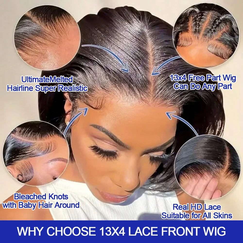 Brazilian Bone Straight Bob HD Lace Wig