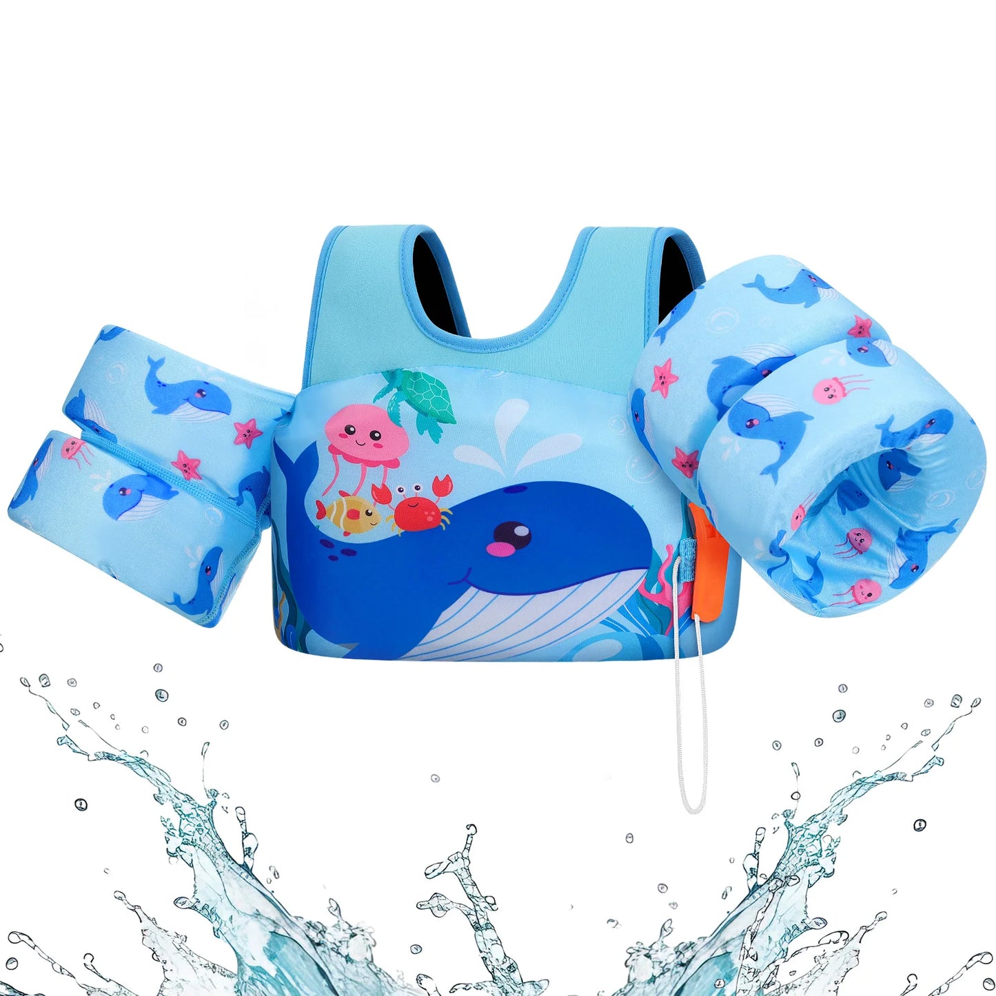 Kids Swimming Life Vest with Whistle Safety Float Jacket for Children