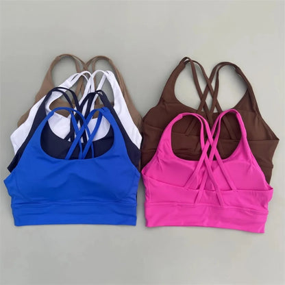 Women's Cross Back Padded High Support Sports Bra