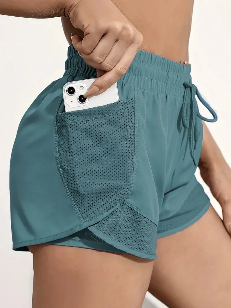 Women's 2 in 1 Yoga Running Shorts with Pockets
