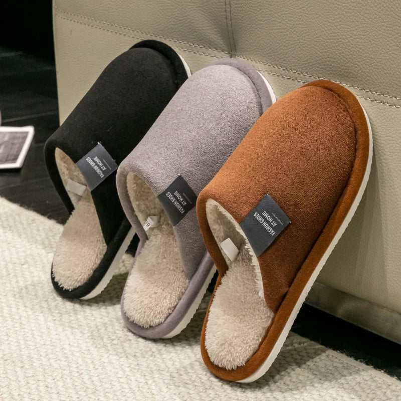 Unisex Warm Plush Non Slip Indoor House Slippers