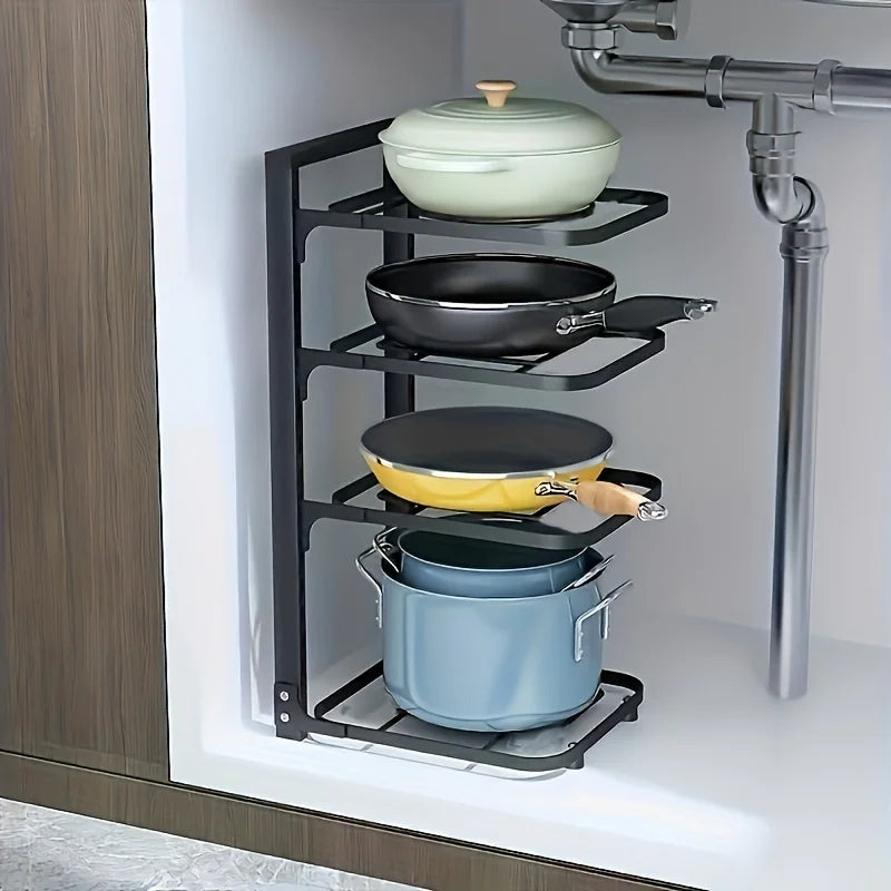 Adjustable Stainless Steel Pot and Pan Organizer Rack