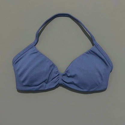 HISTELLO Women's High Support Strappy Halter Sports Bra