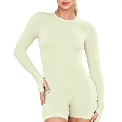 Women's Backless Long Sleeve Yoga Jumpsuit