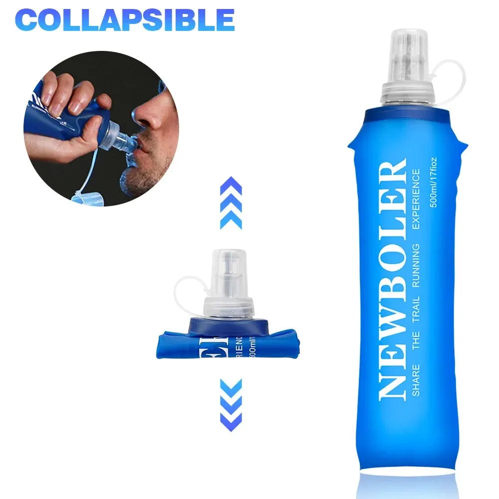 NEWBOLER 250ml or 500ml Collapsible Soft Flask Water Bottle