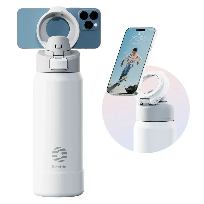 710ml or 950ml Insulated Sports Water Bottle with Magnetic Phone Holder