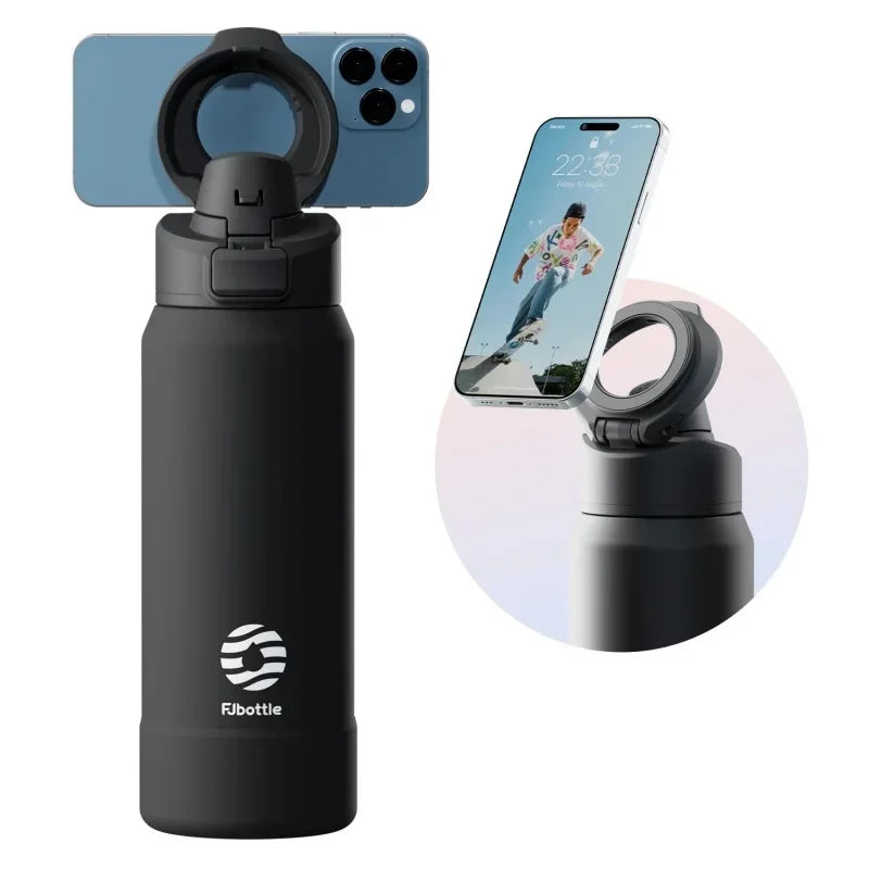 710ml or 950ml Insulated Sports Water Bottle with Magnetic Phone Holder