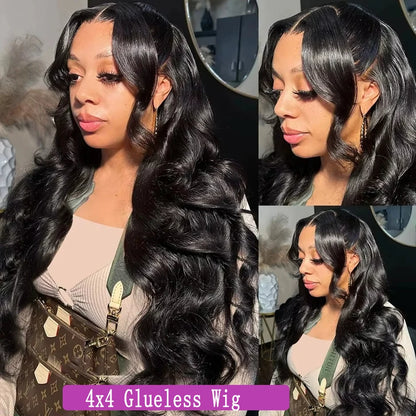 Women's Body Wave Glueless Brazilian Human Hair Closure Wig