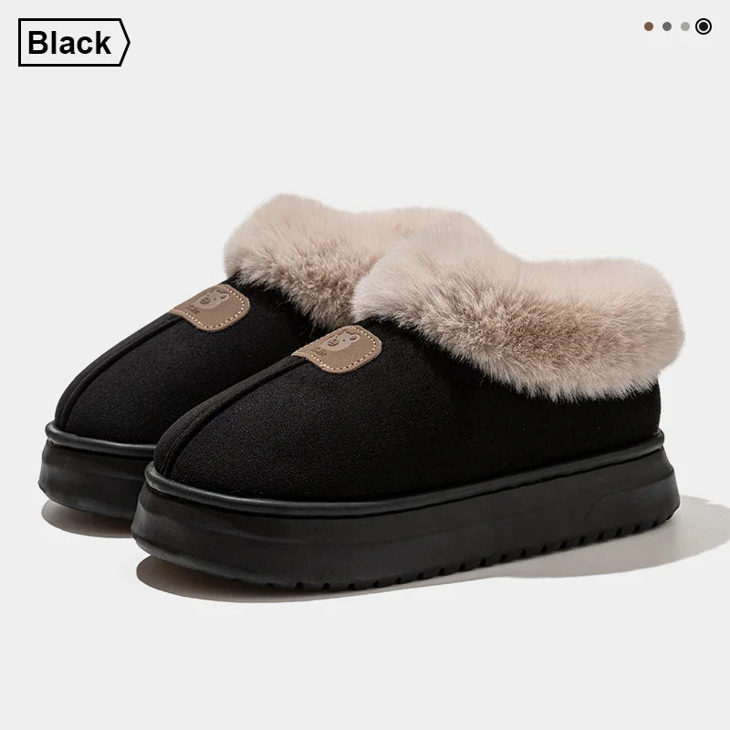 Unisex Fleece Lined EVA Winter Slippers with Ankle Cover
