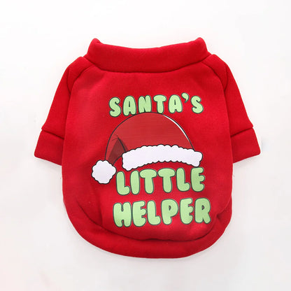 Warm Fleece Christmas Coat for Cats & Dogs Winter Outdoor Pet Clothing