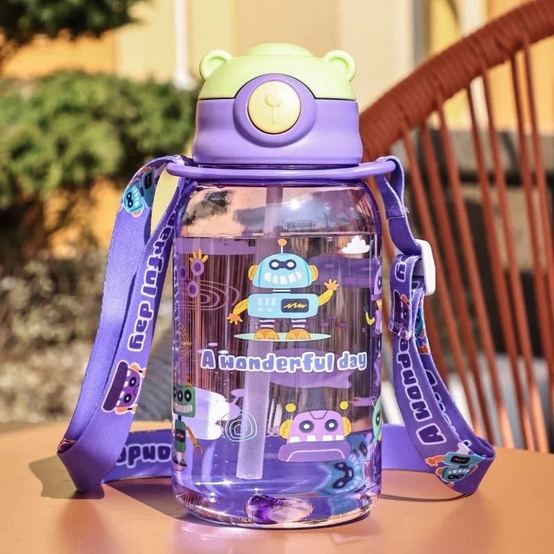 650ml BPA Free Leak Proof Kids Water Bottle with Straw