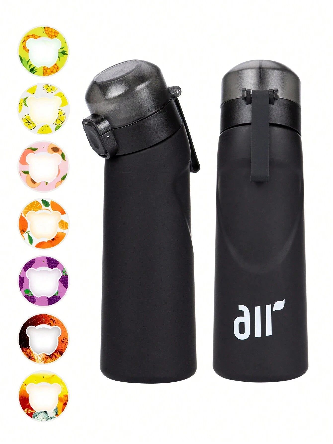Leak Proof Sports Water Bottle with Straw and Flavor Pod