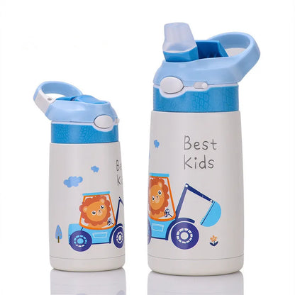 400ml Kids 316 Stainless Steel Thermos Bottle with Straw