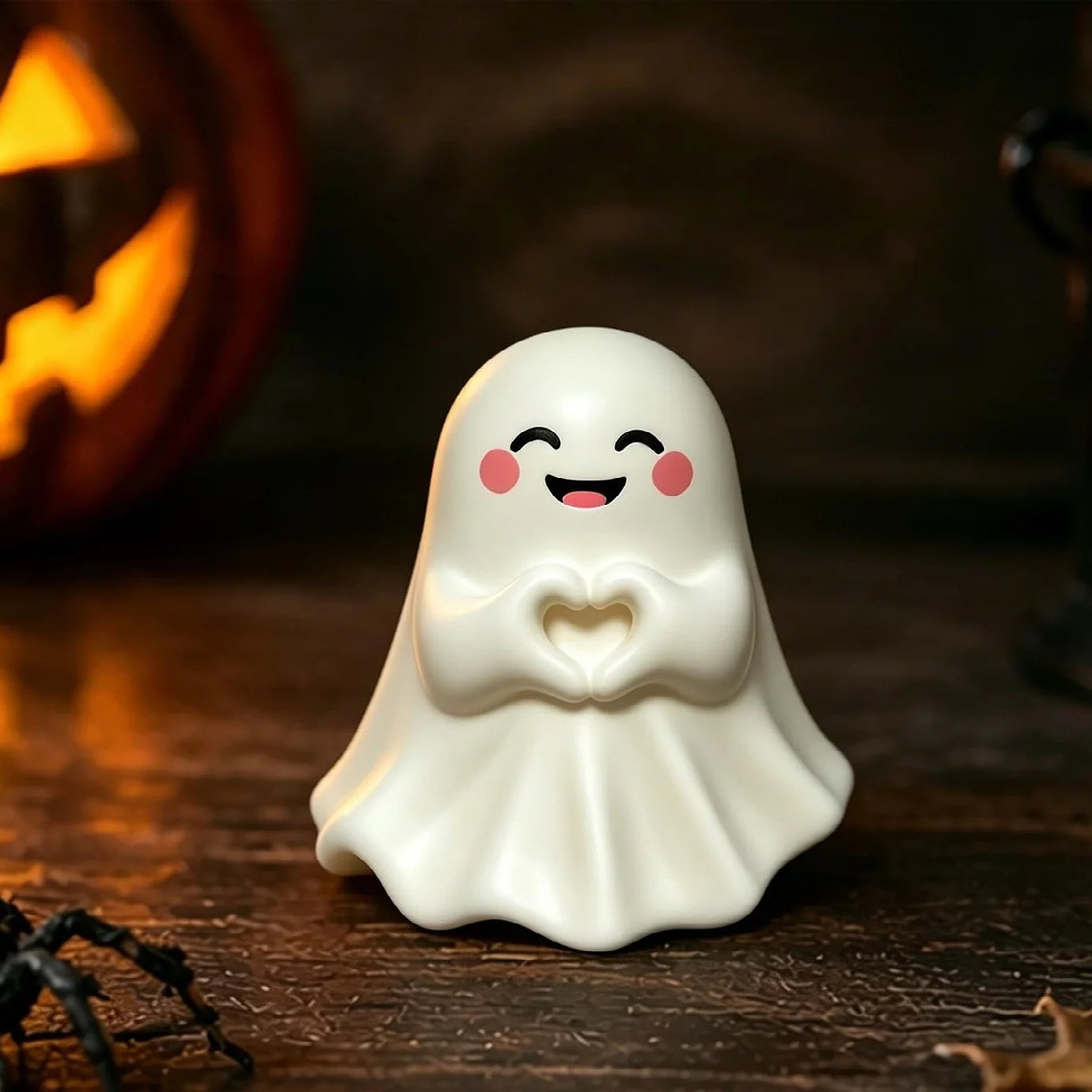 Cute Middle Finger Ghost Halloween Decor Figure