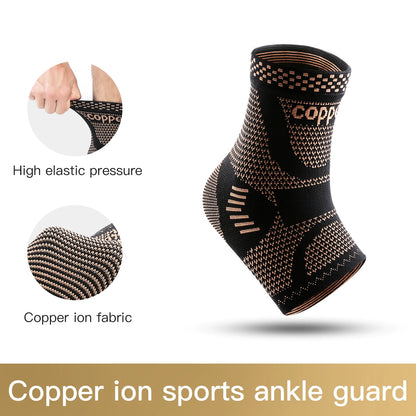 1 or 2 Pack Copper Infused Compression Ankle Support Sleeves
