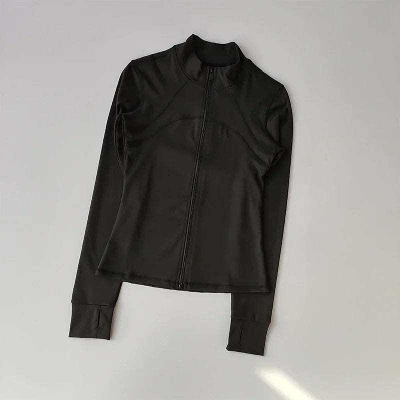 Women's Quick Dry Zip Long Sleeve Fitness Jacket