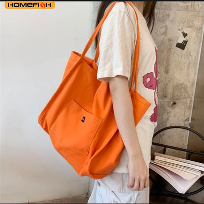 Reusable Canvas Tote Shoulder Bag for Women Daily Shopping