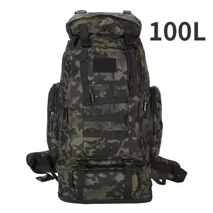 80L or 100L Large Capacity Tactical Hiking Backpack
