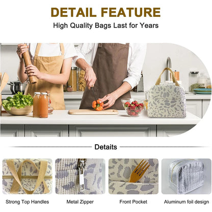 Ink Pattern Insulated Lunch Bag for Travel & Picnic