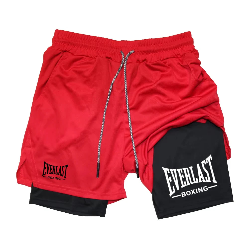 Men's Quick Dry Double Layer Compression Gym Shorts RL0365