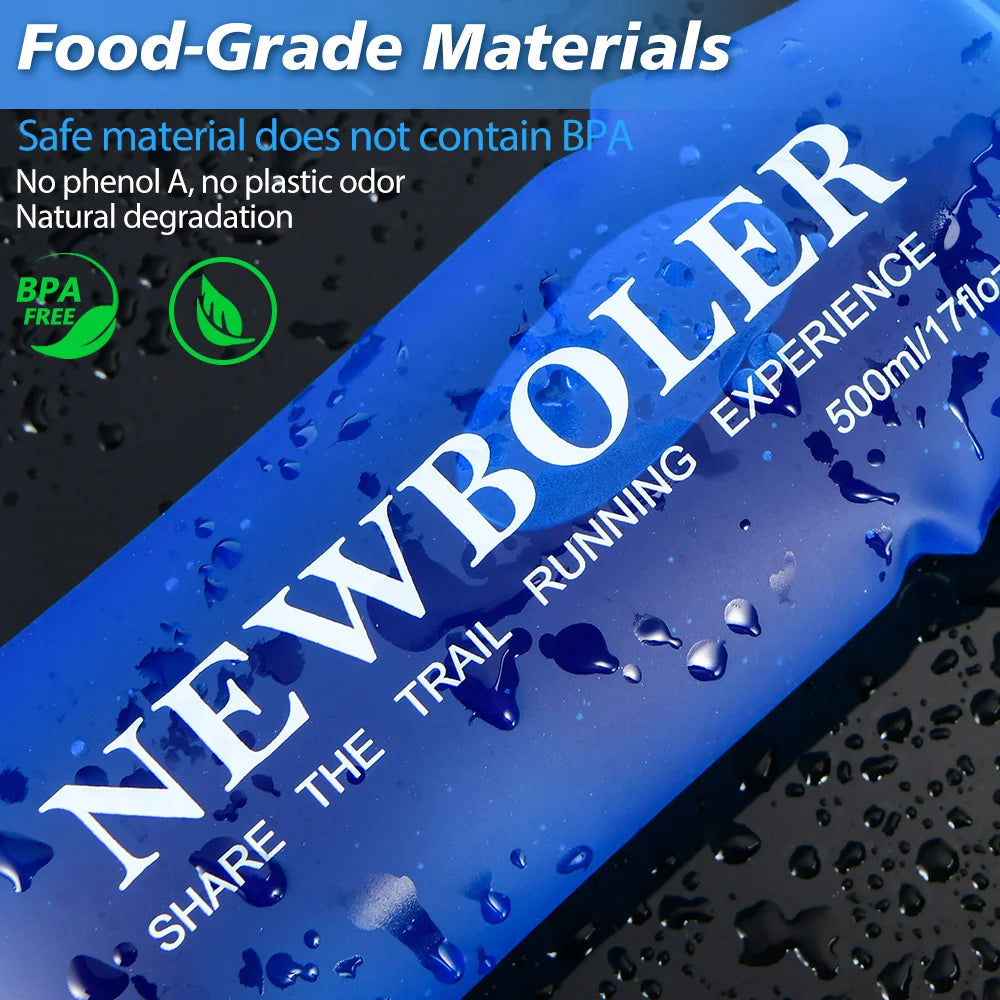 NEWBOLER 150ml to 500ml Collapsible TPU Soft Flask Water Bottle
