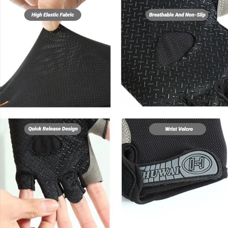 Unisex Breathable Anti Slip Half Finger Cycling Gloves