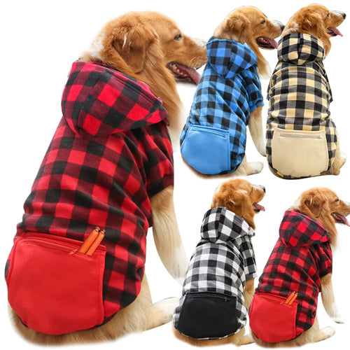 Plaid Reversible Winter Dog Vest for Small to Large Dogs
