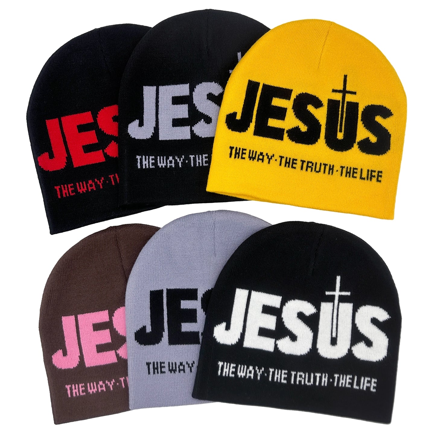 Unisex JESUS Jacquard Knit Winter Beanie