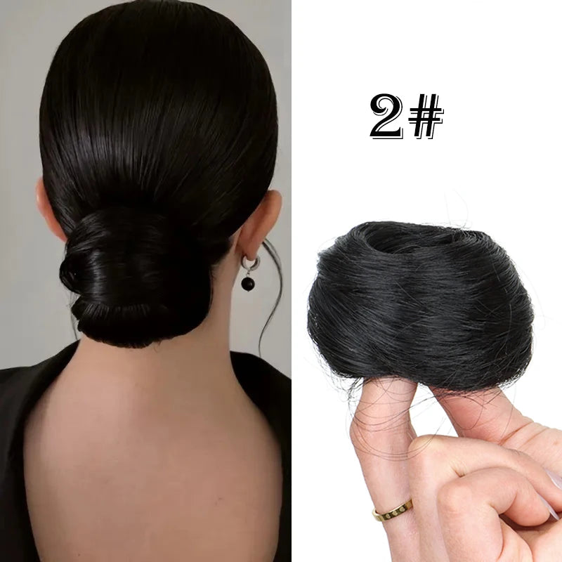 WIGSIN Women's Synthetic Messy Donut Hair Bun Extension