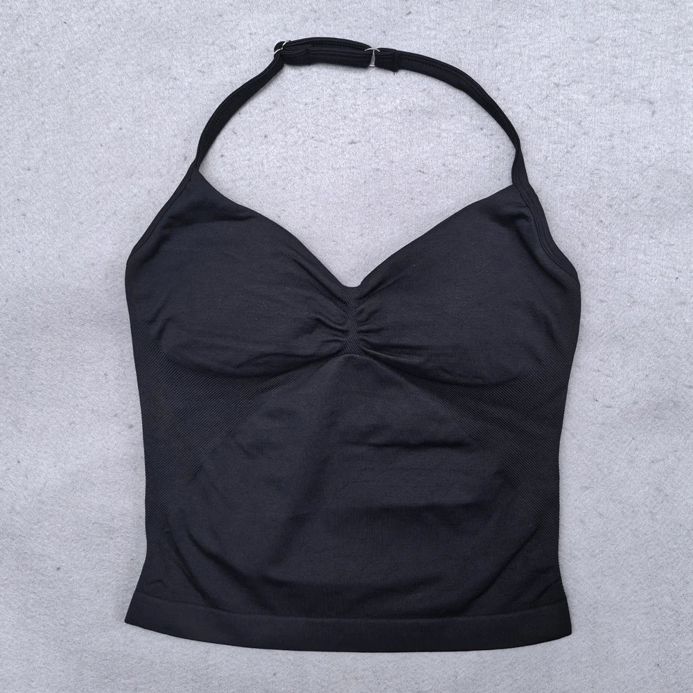 Women's Adjustable Strappy Backless Padded Sports Bra
