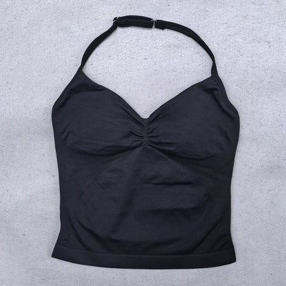 Women's Adjustable Strappy Backless Padded Sports Bra