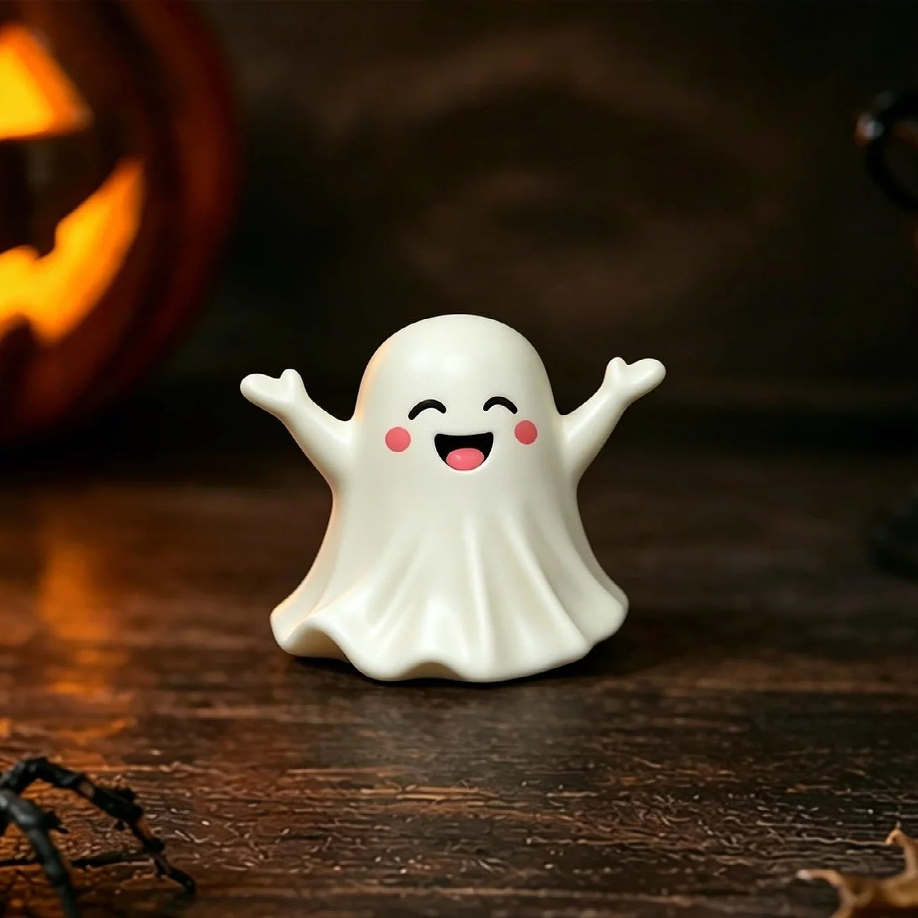 Cute Middle Finger Ghost Halloween Decor Figure